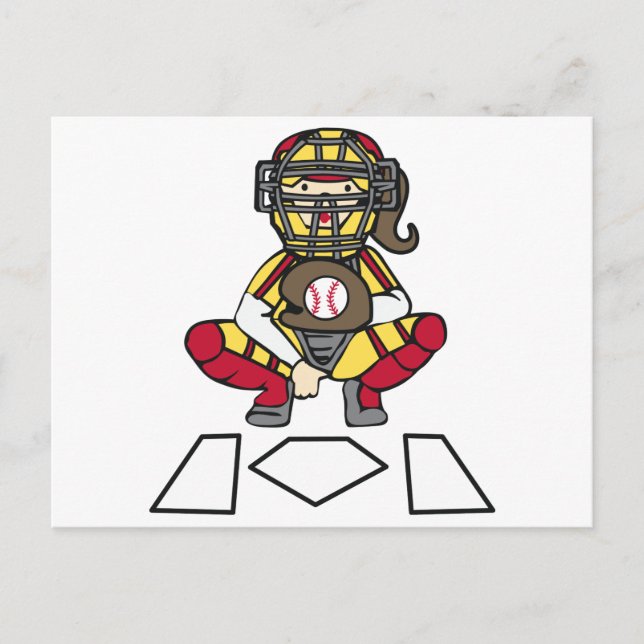 Softball Catcher Postcard (Front)