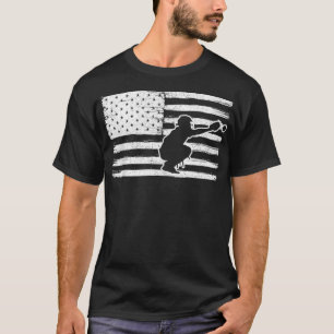 Softball Catcher Softball USA Distressed American T-Shirt