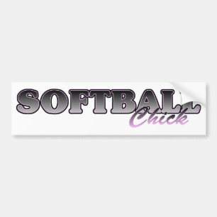 Softball Chick Bumper Sticker