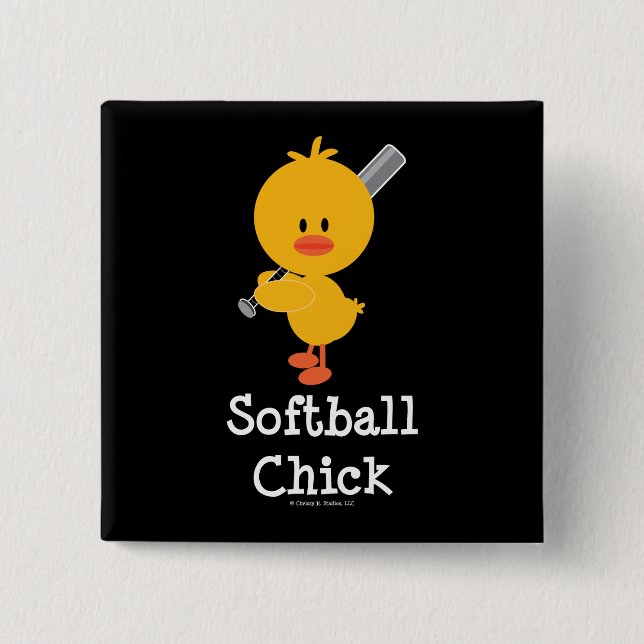 Softball Chick Button (Front)