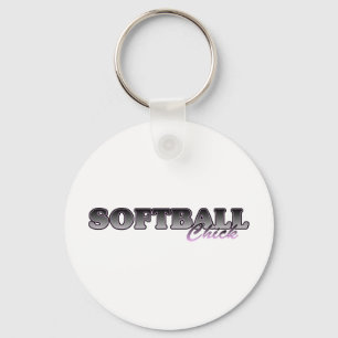 Softball Chick Key Ring