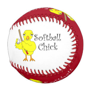 Softball Chick Text Baseball