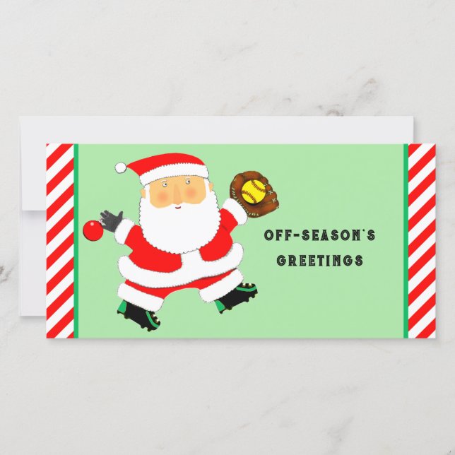 Softball Christmas Holiday Card (Front)