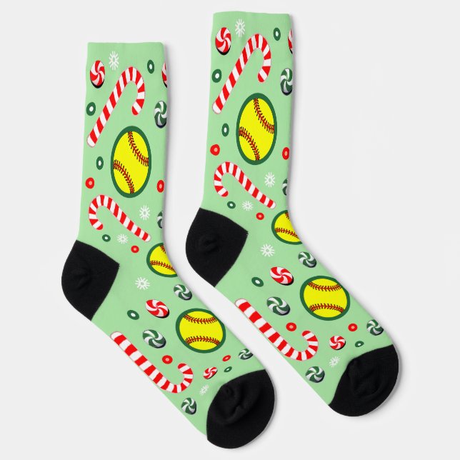 Softball Christmas Holiday Gifts Socks (Right)
