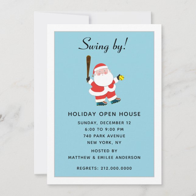 Softball Christmas Holiday Party Invitation (Front)