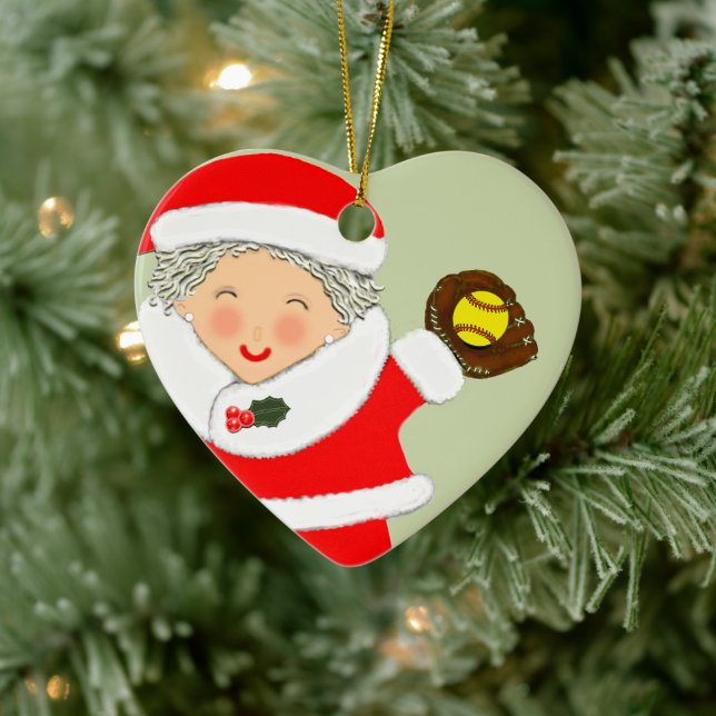 Softball Christmas Keepsake Ceramic Tree Decoration (Tree)