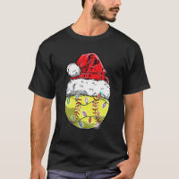 Softball Christmas Santa Hat Funny Softball Xmas H
