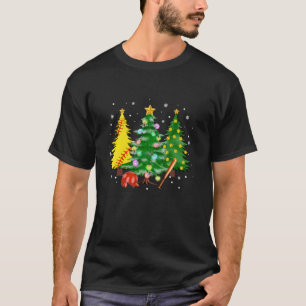 Softball Christmas Tree Xmas Pyjamas Softball Play T-Shirt