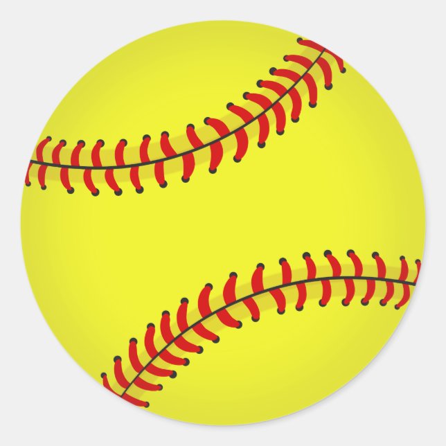 Softball Classic Round Sticker (Front)