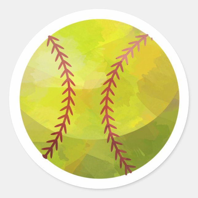 Softball Classic Round Sticker (Front)