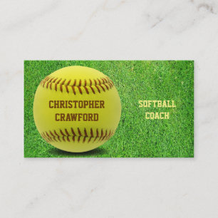 Softball Coach Ball Business Card