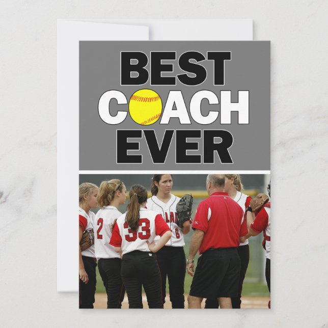 Softball Coach Best Ever Custom Photo Thank You (Front)