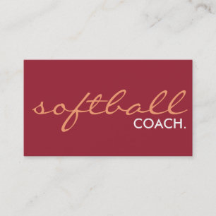 softball coach. (colour customisable) business card