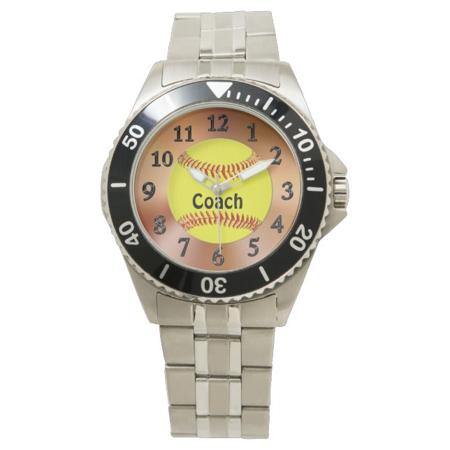 Softball Coach Gift Ideas Softball Watch w/ NAME (Front)