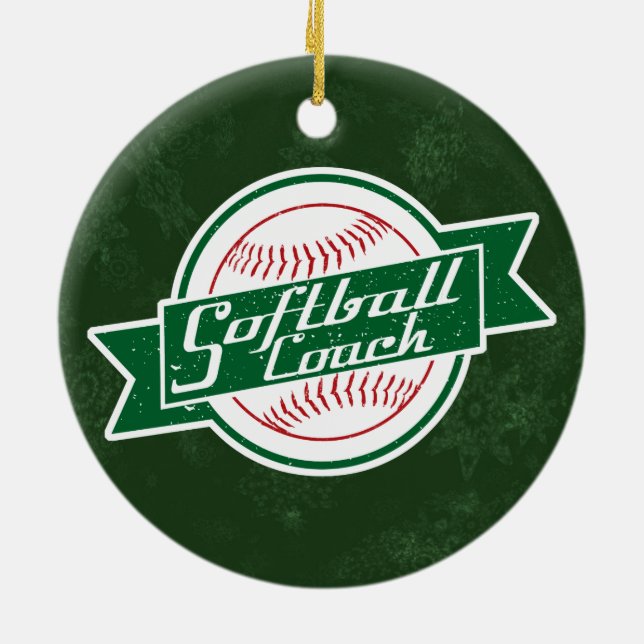 Softball Coach Holiday Decoration (Back)