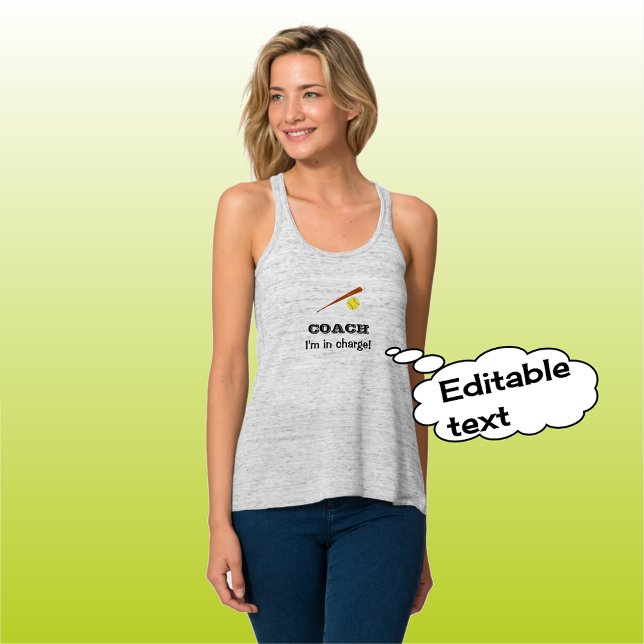 Softball coach in charge fun custom text singlet (Creator Uploaded)