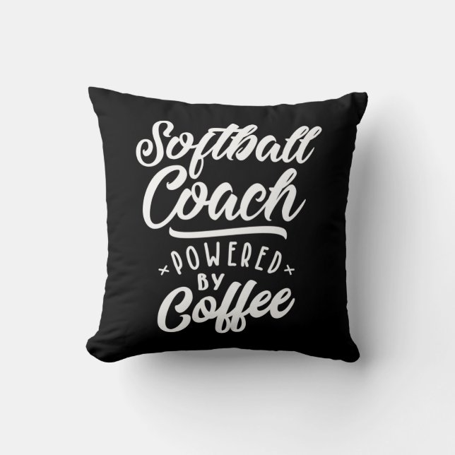 Softball Coach Job Title Gift Cushion (Front)