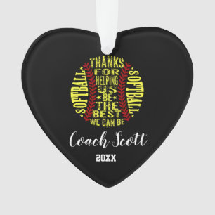 Softball Coach  team gift Christmas ornament