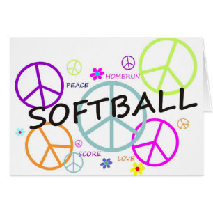 Softball Coloured Peace Signs