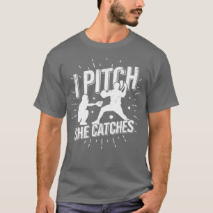 Softball Couple Pitcher Catcher Husband Wife Gift T-Shirt