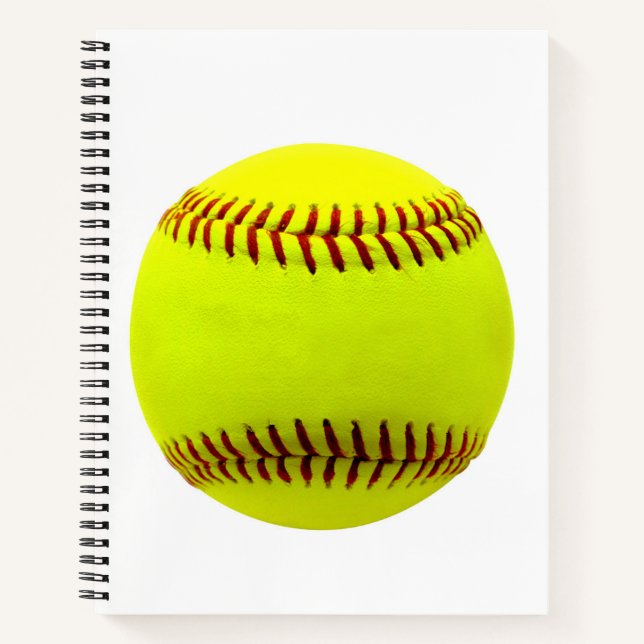 Softball Cutomize Personalise Teal Ball Caoch Notebook (Front)