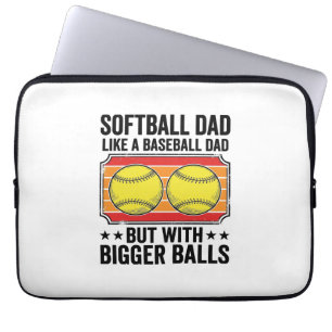 Softball Dad Bigger Balls Vintage Engraving Shirt_ Laptop Sleeve