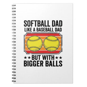 Softball Dad Bigger Balls Vintage Engraving Shirt_ Notebook