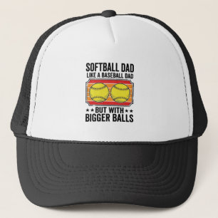 Softball Dad Bigger Balls Vintage Engraving Shirt_ Trucker Hat