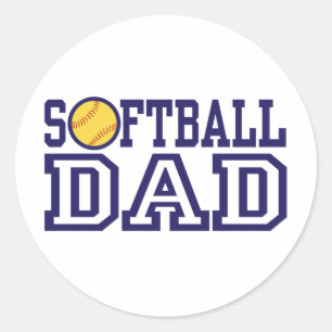 Softball Dad Classic Round Sticker