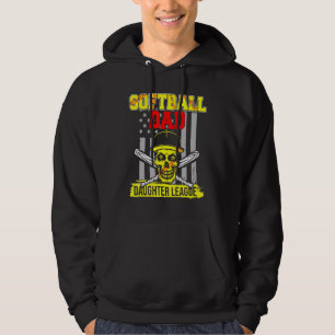 Softball Dad Daughter League Happy Father Day Soft Hoodie
