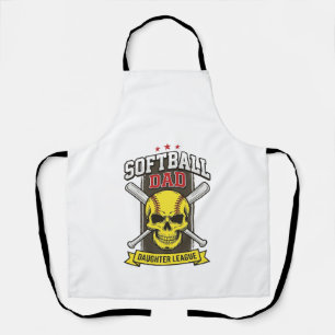 Softball Dad Daughter League Vintage Vector Design Apron