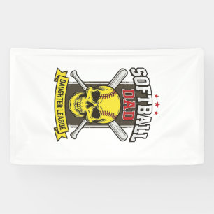 Softball Dad Daughter League Vintage Vector Design Banner