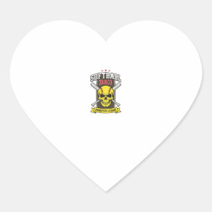 Softball Dad Daughter League Vintage Vector Design Heart Sticker