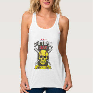 Softball Dad Daughter League Vintage Vector Design Singlet