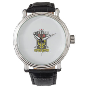 Softball Dad Daughter League Vintage Vector Design Watch