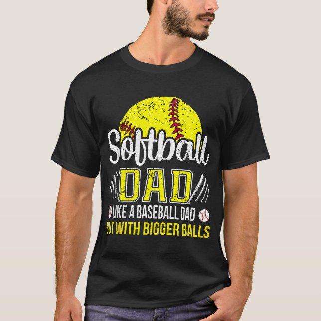 Softball Dad Definition Funny Father'S Day  T-Shirt (Front)