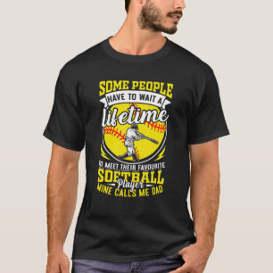 Softball dad for men my favourite player calls me  T-Shirt