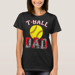 Softball Dad Leopard Sport Dad Game Day  Fathers D T-Shirt