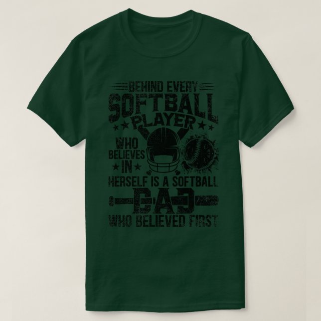 Softball Dad Quote Catcher Pitcher Father Sports H T-Shirt (Design Front)
