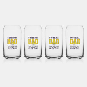 Softball Dad SVG, Funny Shirt Design Can Glass