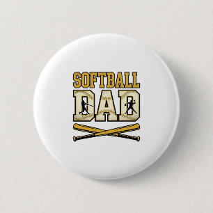 Softball Dad Vintage Engraving Bat Graphic_1 6 Cm Round Badge