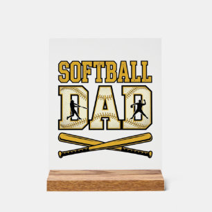 Softball Dad Vintage Engraving Bat Graphic_1 Acrylic Sign