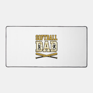Softball Dad Vintage Engraving Bat Graphic_1 Desk Mat