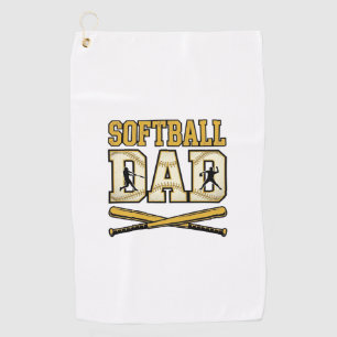 Softball Dad Vintage Engraving Bat Graphic_1 Golf Towel