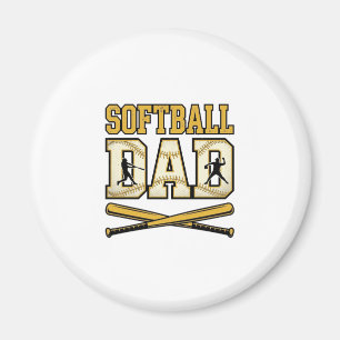 Softball Dad Vintage Engraving Bat Graphic_1 Magnet