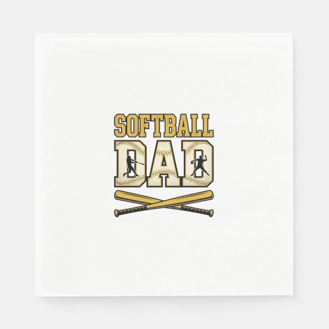 Softball Dad Vintage Engraving Bat Graphic_1 Napkin (Front)