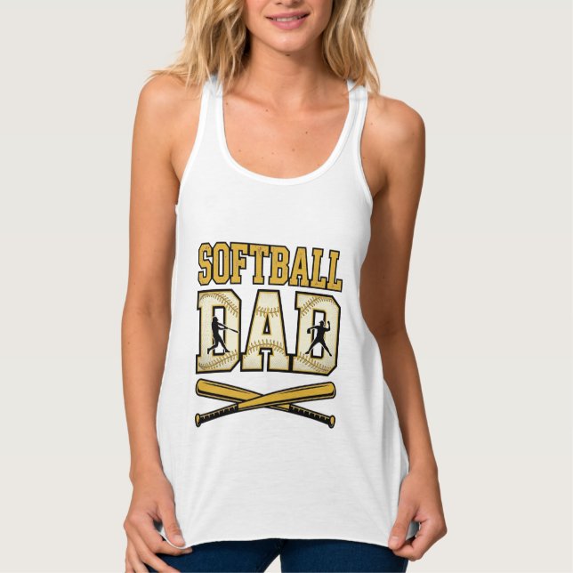 Softball Dad Vintage Engraving Bat Graphic_1 Singlet (Front)