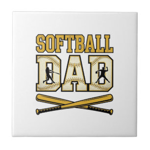 Softball Dad Vintage Engraving Bat Graphic_1 Tile