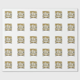 Softball Dad Vintage Engraving Bat Graphic_1 Wrapping Paper
