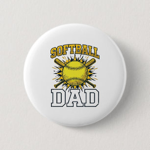 Softball Dad Vintage Engraving Shirt Design_1 6 Cm Round Badge